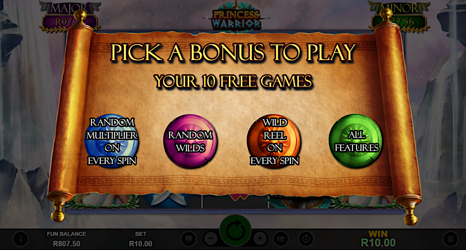 Princess Warrior slot at Punt Casino has stacks of bonus features to choose from.