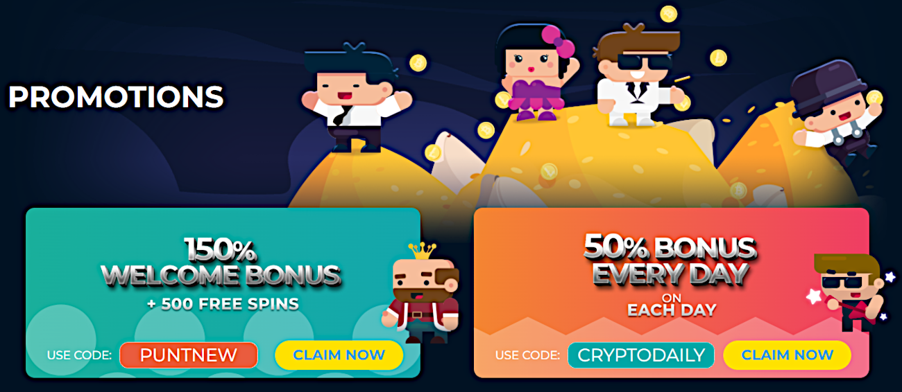 Punt Casino USA bonus coupons and promotions offer massive welcome packages and daily bonuses for each and every player. 