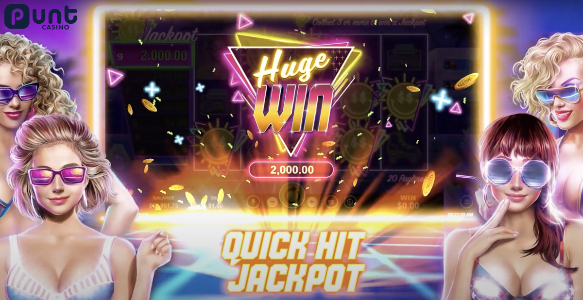 Miami Jackpots slot at Punt Casino offers mega jackpot payouts.