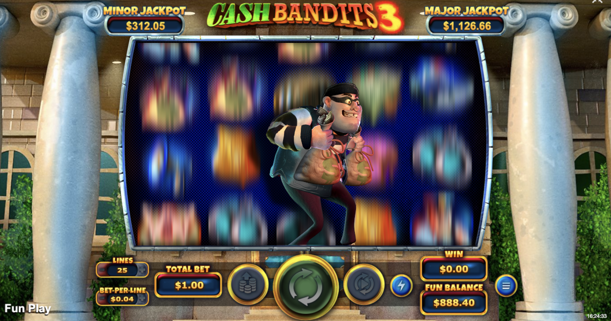 Cash Bandits 3 slot at Punt Casino is a 3D online slot with a 50,000x bet per line max win and randomly-awarded progressive jackpots.