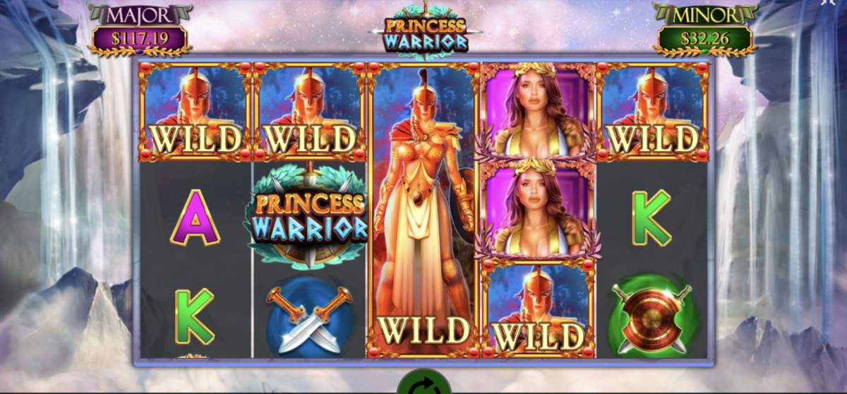 Princess Warrior slot at Punt Casino with expanding Wilds and jackpots.