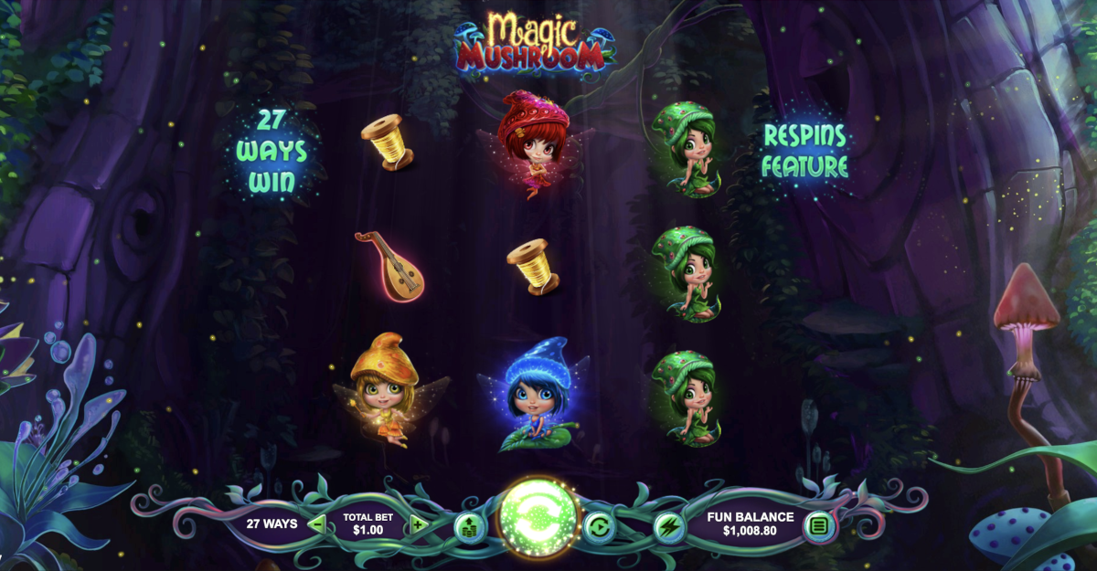 Magic Mushroom slot is a 3-reel, 3-row casino game with 27 ways to win at Punt Casino.